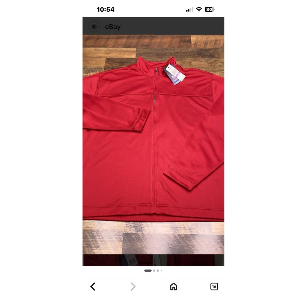 Chaps Mens Red Full Zip Track Jacket Mock‎ Neck Performance XXL NEW